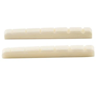 Image of Musiclily 42mm Bone Slotted Electric Guitar Nut Flat Bottom for 6 String Fender Strat Tele, 42x3.5x4.5mm (2 Pieces)