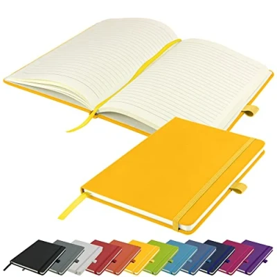 Image of SAVVY BEE A5 Notebook Writing Pad New Lined Hardback Journal Notepad Notes Diary (Yellow)