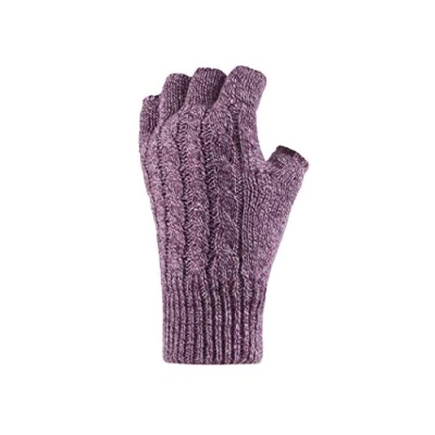 Image of HEAT HOLDERS Ladies Heatweaver Thermal Winter Warm Fingerless Gloves One Size (Rose)