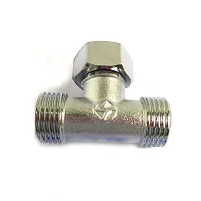 Image of Vogueing Tool 3 Way Pipe Connector 1/2&quot; T Shape Equal Male &amp; Female Tee for Air Gas Water Piping Systems Gold (Type B)