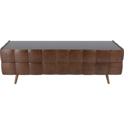 Image of AVF Reflections &#039;Delano&#039; Flat TV Stand, Walnut, For TVs up to 85&quot;