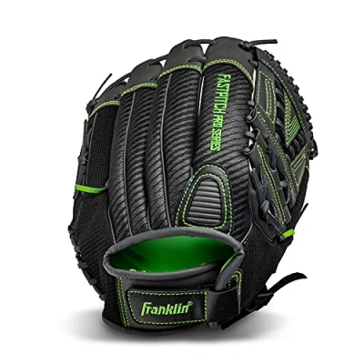 Image of Franklin Sports Softball Glove Windmill Fastpitch + Slowpitch Green Mitt Right Hand Throw Adult Youth 13&quot;, Lime