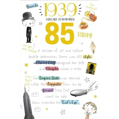 Image of 85 Today in 2024 Year You Were Born 1939 85th Milestone Birthday 2004 Greeting Card A Decade To Remember Blast From The Past (85th)