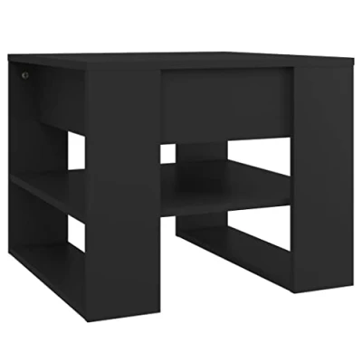 Image of vidaXL Coffee Table Black Engineered Wood Centre Side Sofa Furniture
