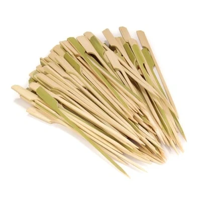 Image of BambooMN 7.1&quot; Bamboo Paddle Cocktail Fruit Sandwich Food Picks Skewers for Catered Events, Holiday&#039;s, Restaurants or Buffets Party Supplies, 100 Pieces