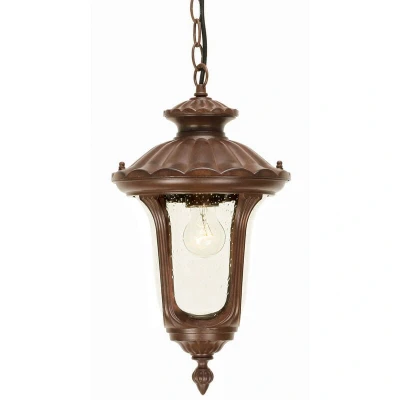 Image of Chicago 1 Light Small Outdoor Ceiling Chain Lantern Rusty Bronze Patina IP44, E27