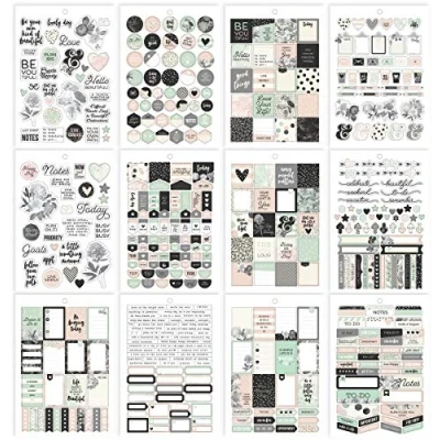 Image of Simple Stories Carpe Diem Beautiful Stickers, Paper, Multi Colour, 20.9 x 14 0.4 cm