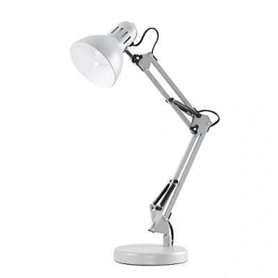 Image of MiniSun Retro Designer Style Adjustable Grey Metal Bedside Desk Table Lamp