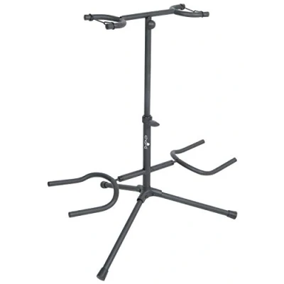 Image of Chord Dual Twin Guitar Stand with Neck Support Bass Acoustic 2 Way