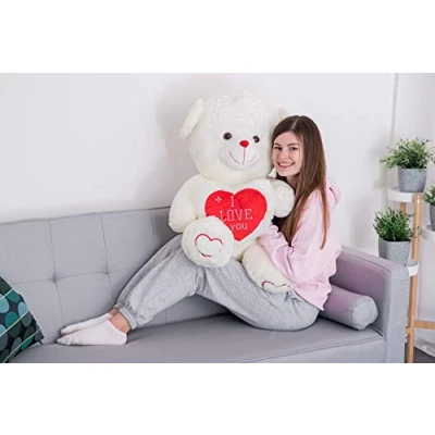 Image of Curvaso I Love You Giant Large Teddy Bear Huge Cuddly Plushy Toy Childrens Boy Girl Gift Present Christmas Valentine White