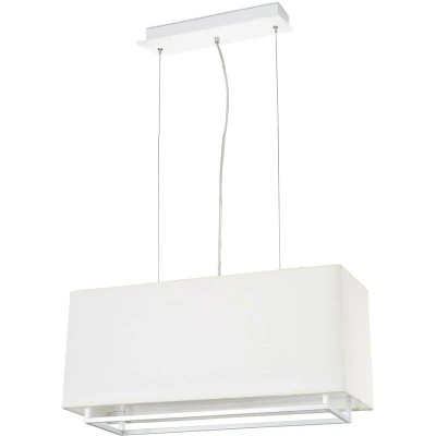 Image of Vesper 2 Light Ceiling Pendant Bar White, Beige Rectangle Frame, E27