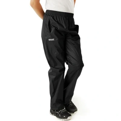 Image of Regatta Unisex Kids Pack It Over Trousers Black, Size 5 6 Years
