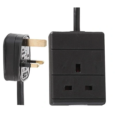 Image of PRO ELEC PELB1799 1 Gang Extension Lead 0.5m, Black