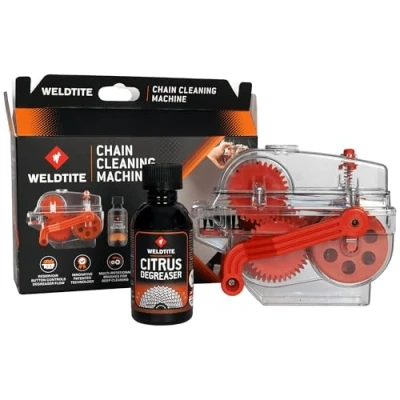 Image of WELDTITE Chain Cleaning Machine for Bikes, Includes 1 X Biodegradable Citrus Degreaser 75 ml