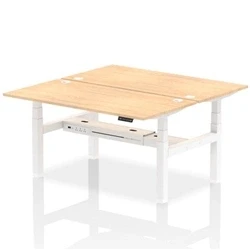 Image of Air B2B 1600x800mm Height Adjustable 2P Bench Desk CP Maple/White