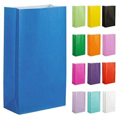Image of Thepaperbagstore 15 Blue Paper Party Bags Colourful Gift for Kids and Adults Parties, Birthdays, Weddings, Baby Showers, Hen Parties Sweets 14x24.5x7cm