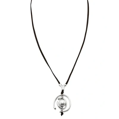 Image of Uno de 50 Classics COL0973BPLMAR0U Women&#039;s Necklace with Pendant Silver Plated Leather Pearl White 47 cm, Leather,