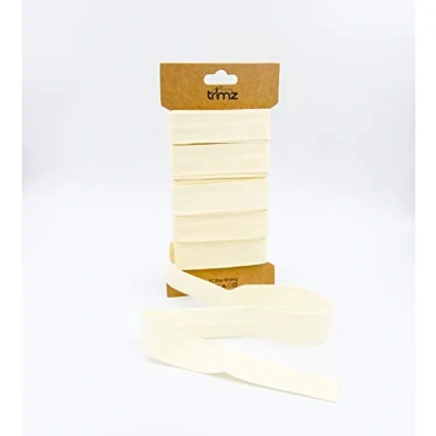 Image of Trimz Poly Cotton Bias Binding, Cream, 25mm x 5m