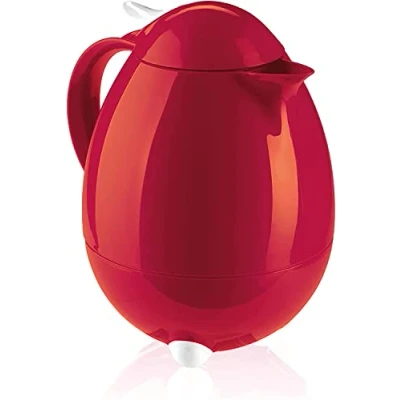 Image of Leifheit Insulating Jug Columbus Thermal flask for Hot Drinks 1 Litre, 100% Leak Proof mug cold drinks, Plastic drink, Black