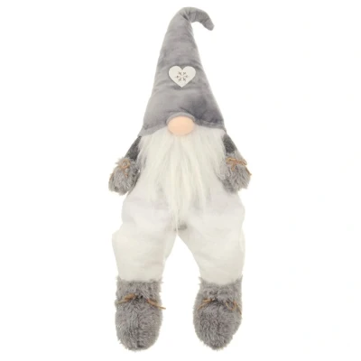 Image of Mr Crimbo Christmas Gonk Shelf Decoration Fabric Sitting Figure 55cm White
