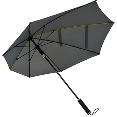 Image of Impliva STORMaxi Aerodynamic Storm Umbrella Hand Opening Windproof Diameter 92 cm Grey