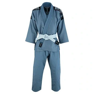 Image of Playwell Childrens Kids Elite BJJ Jiu Jitsu Uniform GI White (comes with Free Belt) (M1)