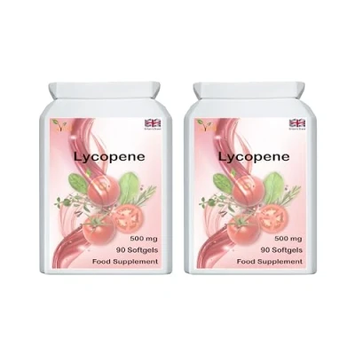 Image of Ved Lycopene Supplement, Supports Energy Balance, Non GMO, High 500mg x 90 Softgel(Pack of 2)