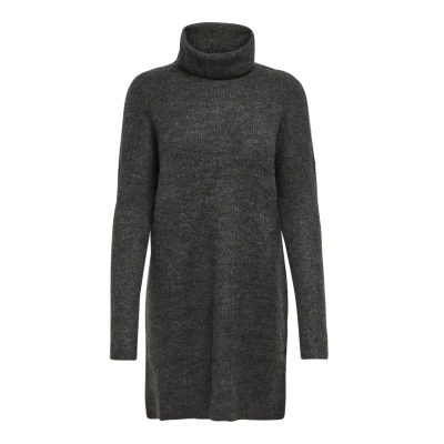 Image of ONLY Onljana L/S Cowlneck Jumper dress grey, Women&#039;s, Size: Medium, grey
