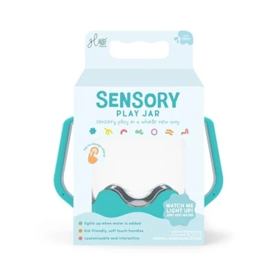 Image of Glo Pals Sensory Play Jar Blue. Children&#039;s Water Activated Light up Toy. Easy Grip Handles. Child proof Locking Lid. Therapy Stress Relief Suitable for Boys &amp; Girls 18 months +.