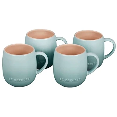 Image of Le Creuset Stoneware Set of 4 Heritage Mugs, 13 oz. each, Sea Salt