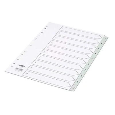Image of Concord Index 1 10 A4(Pack of 5) Polypropylene Grey 62405 + Free FINCHLEY Pen