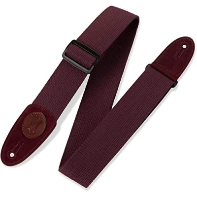 Image of Levy&#039;s MSSC8 BRG 2 inch Cotton Guitar Strap Burgundy