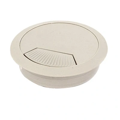 Image of Plastic Computer Desk Wire Hole Cover 70mm Diameter Grey
