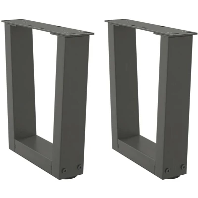 Image of vidaXL Dining Table/Desk Legs V Shape 2 pcs Anthracite Steel 30x(30 31.3) cm Adjustable Foot Levellers
