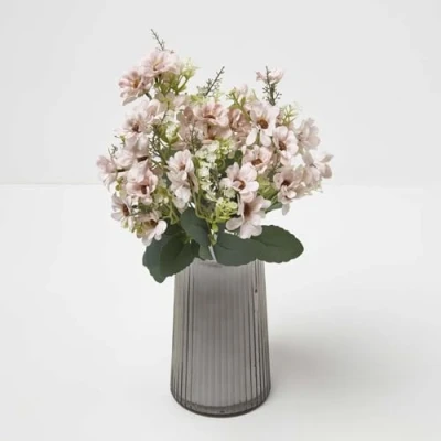 Image of Artificial Wild Daisy Blush Pink Bouquet Flower, 46 cm Homescapes