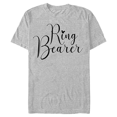 Image of Disney Mickey &amp; Friends Ring Bearer Organic Short Sleeve T Shirt, Melange Grey, L