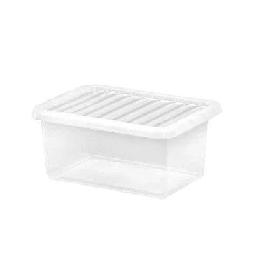 Image of SELGEN 11L Plastic Storage Boxes Crystal Clear Box &amp; Lid Home Office Stackable Nestable (36.50 x 25.00 17.50 cm)