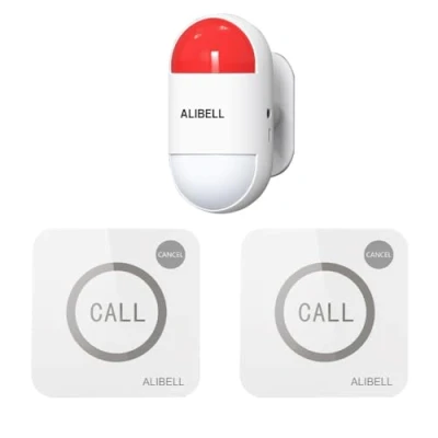 Image of ALIBELL Remote Strobe Siren Alarm Kit, 120dB Loud Panic System(Battery Operated&amp;USB Charging), Emergency Security System for Home/Shop/Factory,1 Portable Flashing Siren+2 Buttons