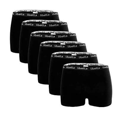 Image of Libella® Panties Boxer Shorts Women&#039;s Hipsters Underpants Underwear Set Cotton 6 Pack Black 3429BL S