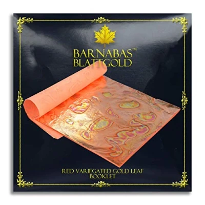 Image of BARNABAS BLATTGOLD: Professional Quality Variegated Gold Leaf Sheets, Color: Red, 25 14 x cm Booklet