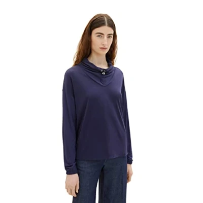 Image of TOM TAILOR Ladie&#039;s 1035691 Long Sleeved T Shirt, 11331 Atlantic Ocean Blue, XXS