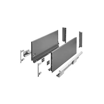 Image of GTV Axis Pro Drawer System I Set with Full Extension and Integrated Cushioning Anthracite Load Capacity up to 40 kg Soft Close Free Access Width: 500 mm Height: 200