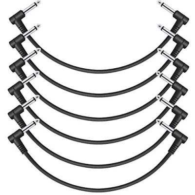 Image of Donner 30cm Guitar Patch Cable Black 6 Pack