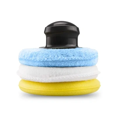 Image of Simply PWSS1 Polishing And Waxing Sponge Set 3 Sponges Handle For Professional Finish