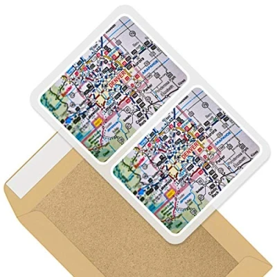 Image of Rectangle Stickers (Set of 2) 10cm Denver Colorado America USA Travel Map Decals for Laptops,Tablets,Luggage,Scrap Booking,Fridges, 44868