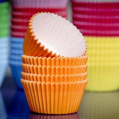 Image of Purple Cupcakes Cupcake Cases (Qty 60) Orange