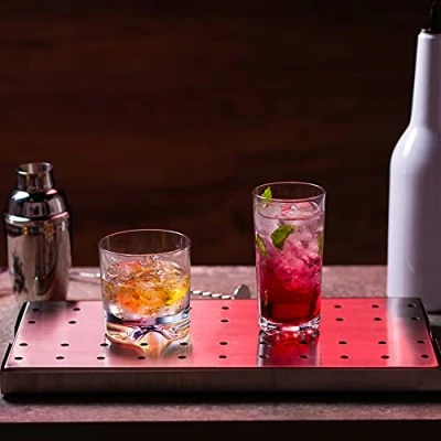 Image of Stainless Steel Bar Drip Tray 20cm x 40cm bar@drinkstuff Tray, Back Beer