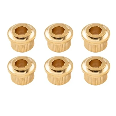 Image of Musiclily Pro Metal Vintage/Modern 6mm to 10mm Guitar Tuner Conversion Bushings Tuning Pegs Adapter Ferrules, Gold (Set of 6)