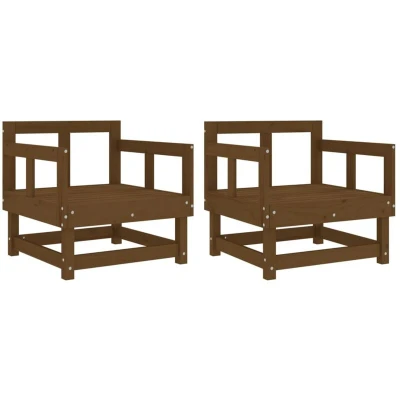 Image of vidaXL Garden Chairs 2 pcs Honey Brown Solid Wood Pine