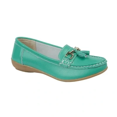Image of Jo &amp; Joe Women Leather Flat Loafer Ladies Casual Comfy Slider Low Wedge Heel Work Shoes